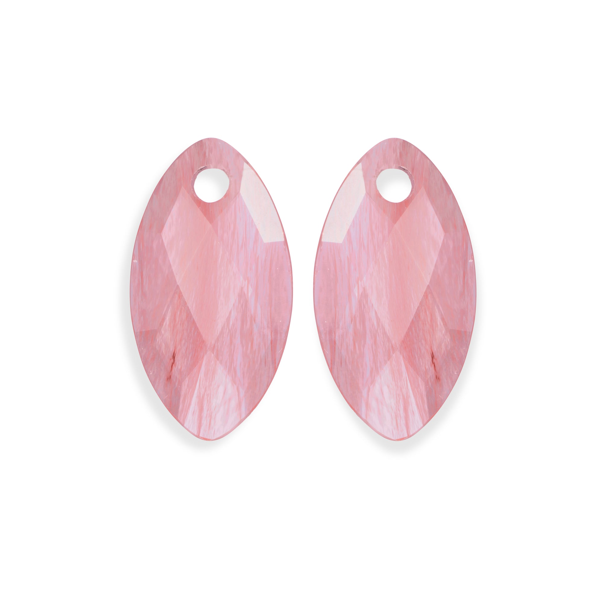 Cherry Quartz - Leaf small oorbel edelstenen