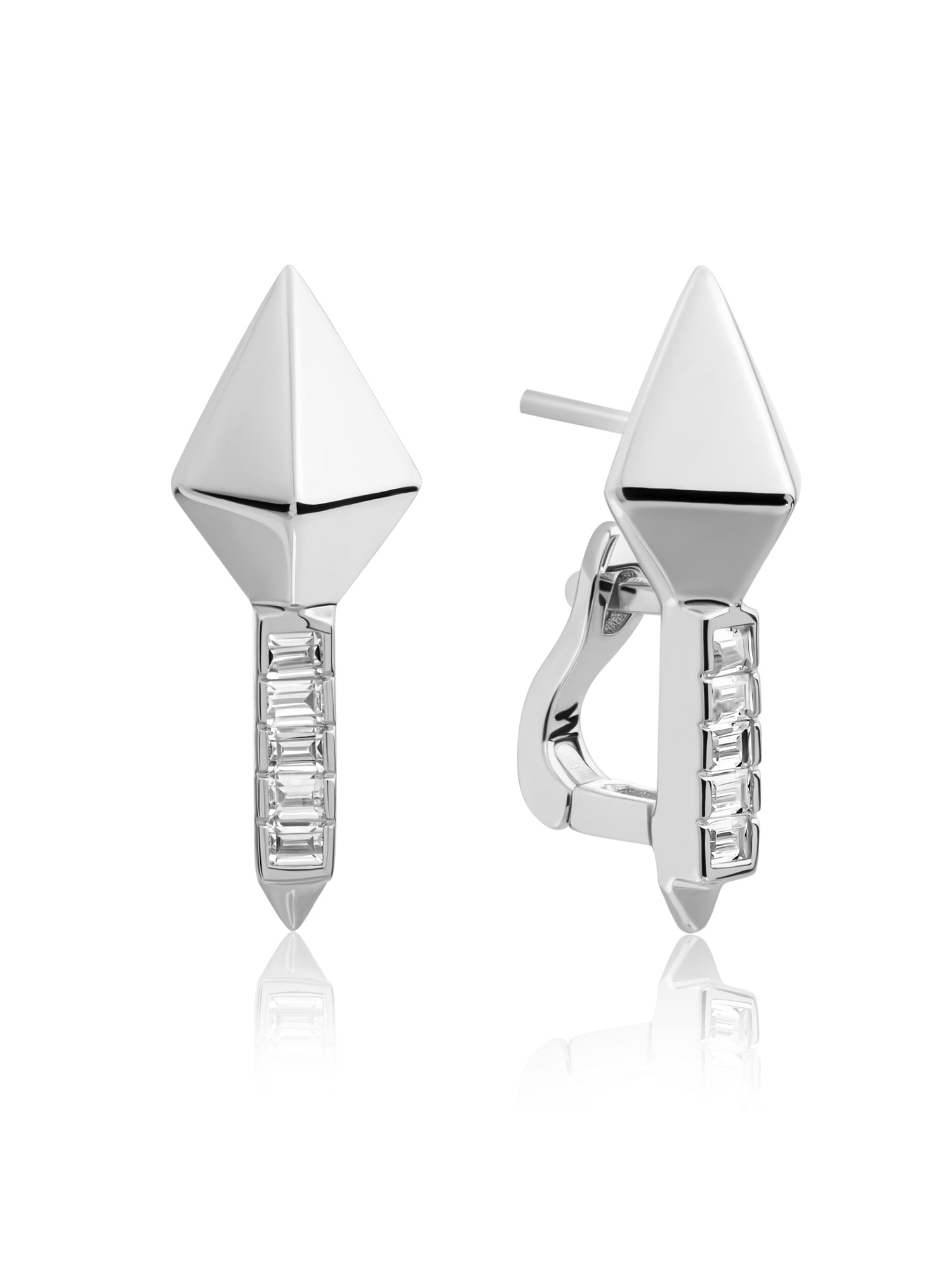 Pyramid Edge Oorbellen | Zilver