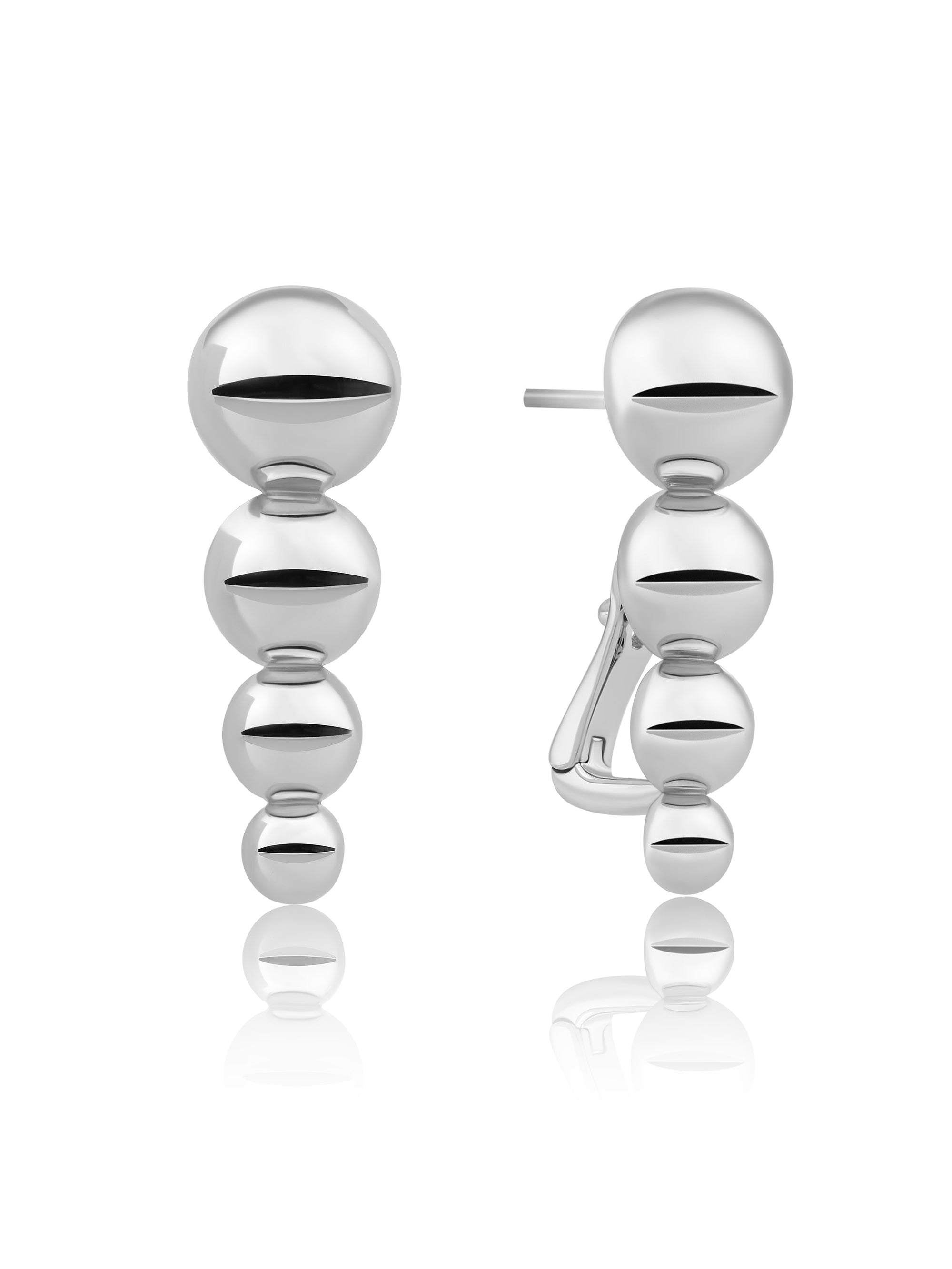 Bubble Pushback oorbellen | Zilver