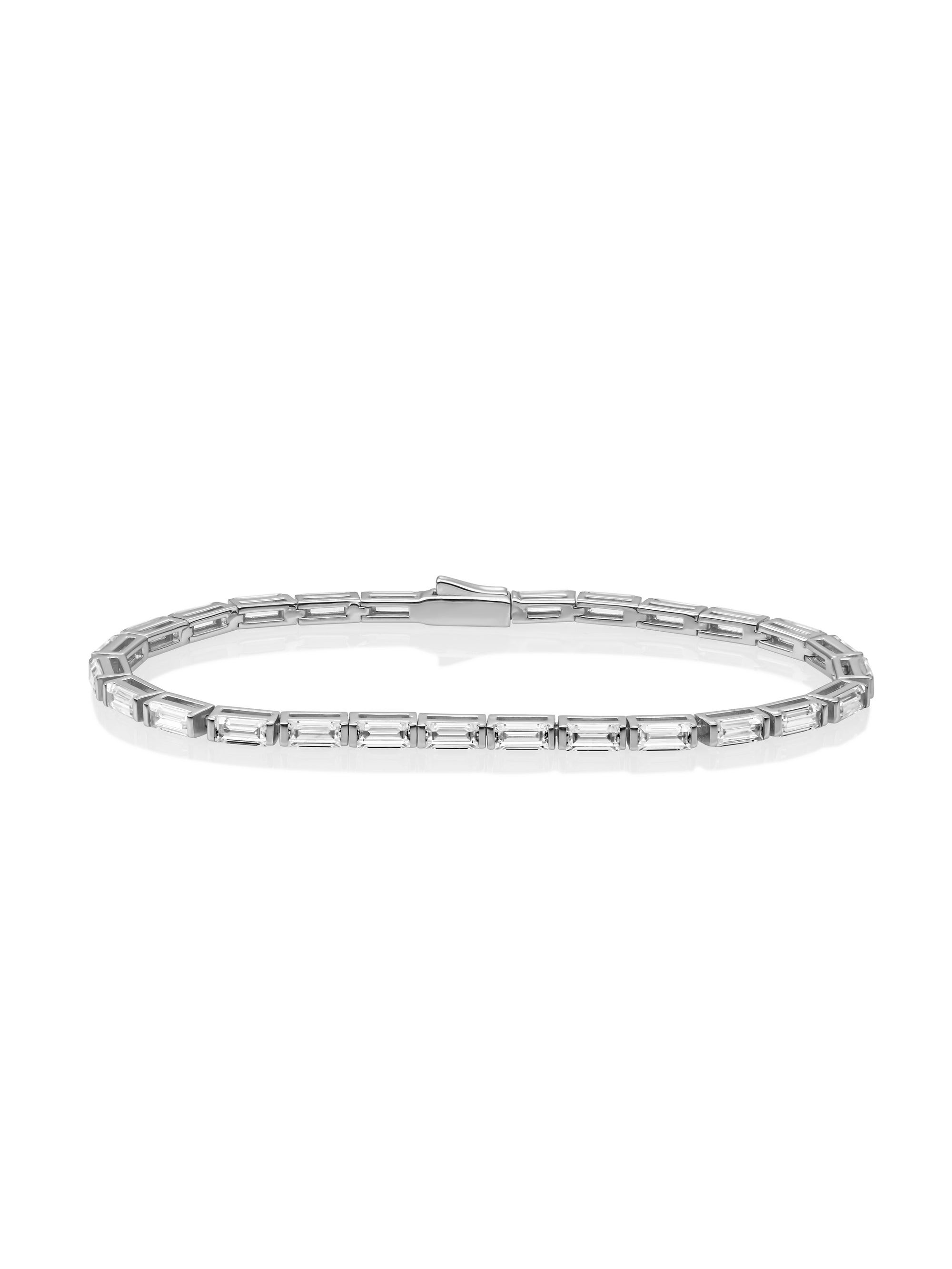 Tennis Baguette Armband White CZ | Zilver