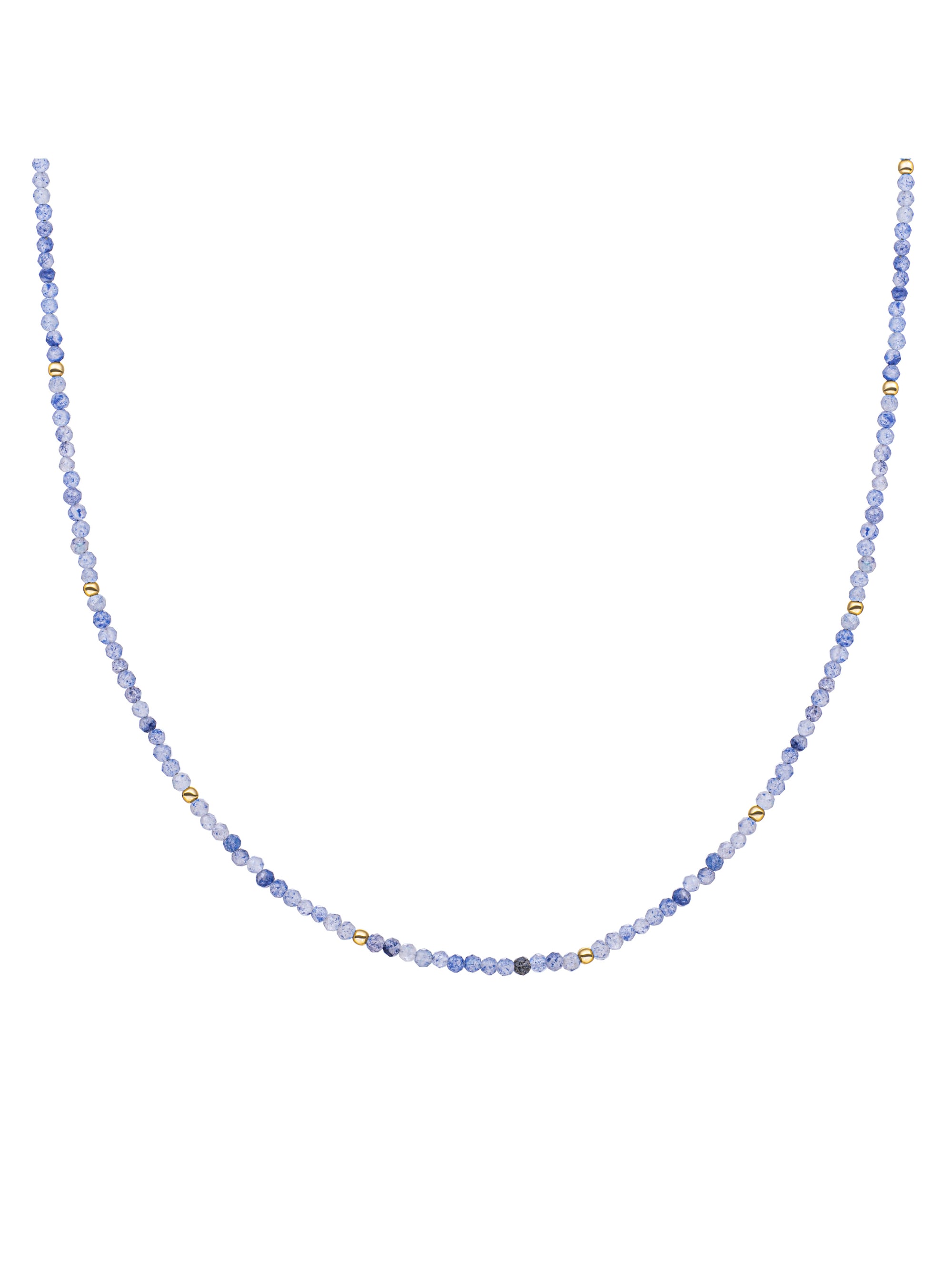Blue Aventurinee Kralenketting 2mm Goudkleurig