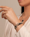 Onyx Reverse Edge Mix armbaden stack | Zilver