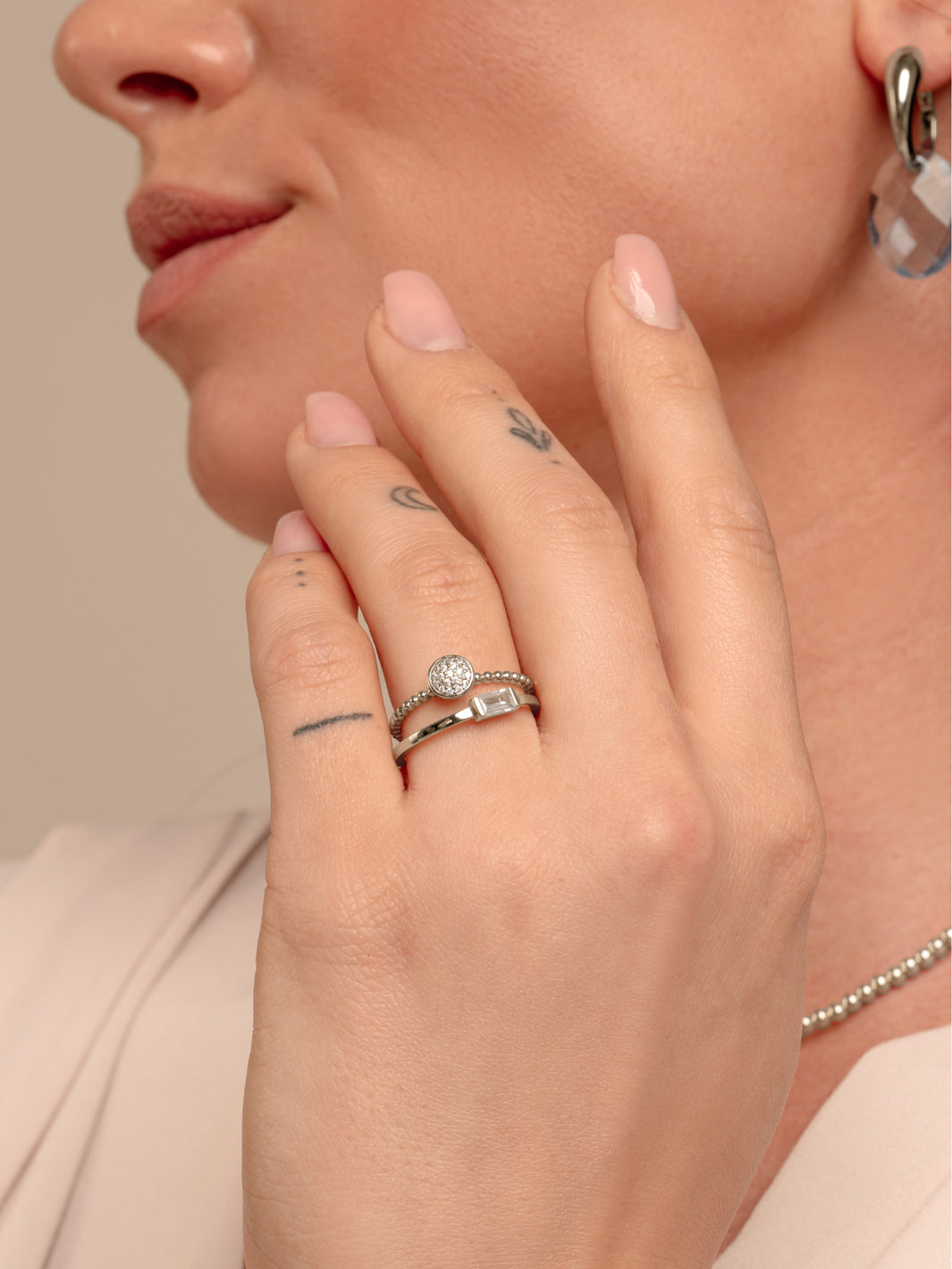Essentials Ringen Stack |Zilver