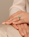 Rich Green Amazonite Twist Ringen Stack | Zilver