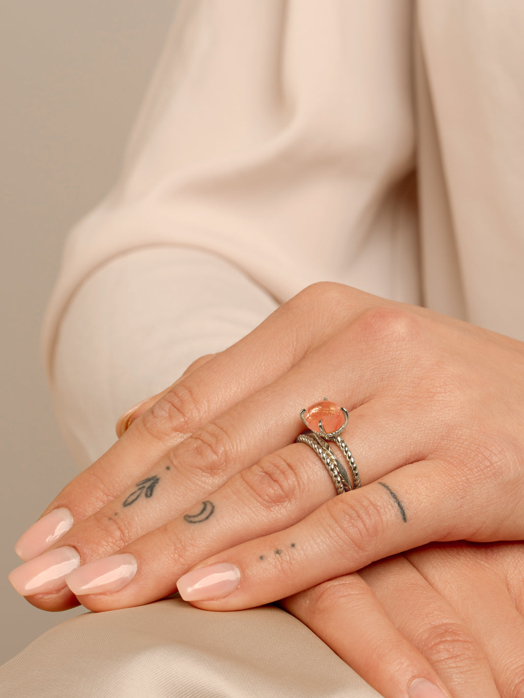 Twist Ring Cherry Quartz | Zilver
