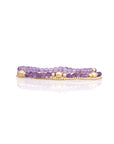 Amethyst Bold Mix Saturn Armbanden Stack | Goudkleurig