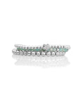 Rich Green Amazonite Flora Disc Armbanden Stack | Zilver