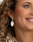 Mother of Pearl Leaf Bubble Push Back Oorbellen set | Zilver