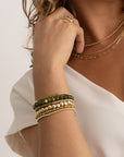 Southern Jade Saturn Interstellar Armbanden Stack | Goudkleurig