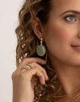 Southern Jade Large Oval Bubble Push Back Oorbellen set | Goudkleurig