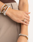 Tiger Eye Citrine Wave Mix Armbanden Stack | Zilver