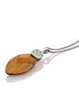 Tiger Eye Leaf Fuse Ketting Set | Zilver