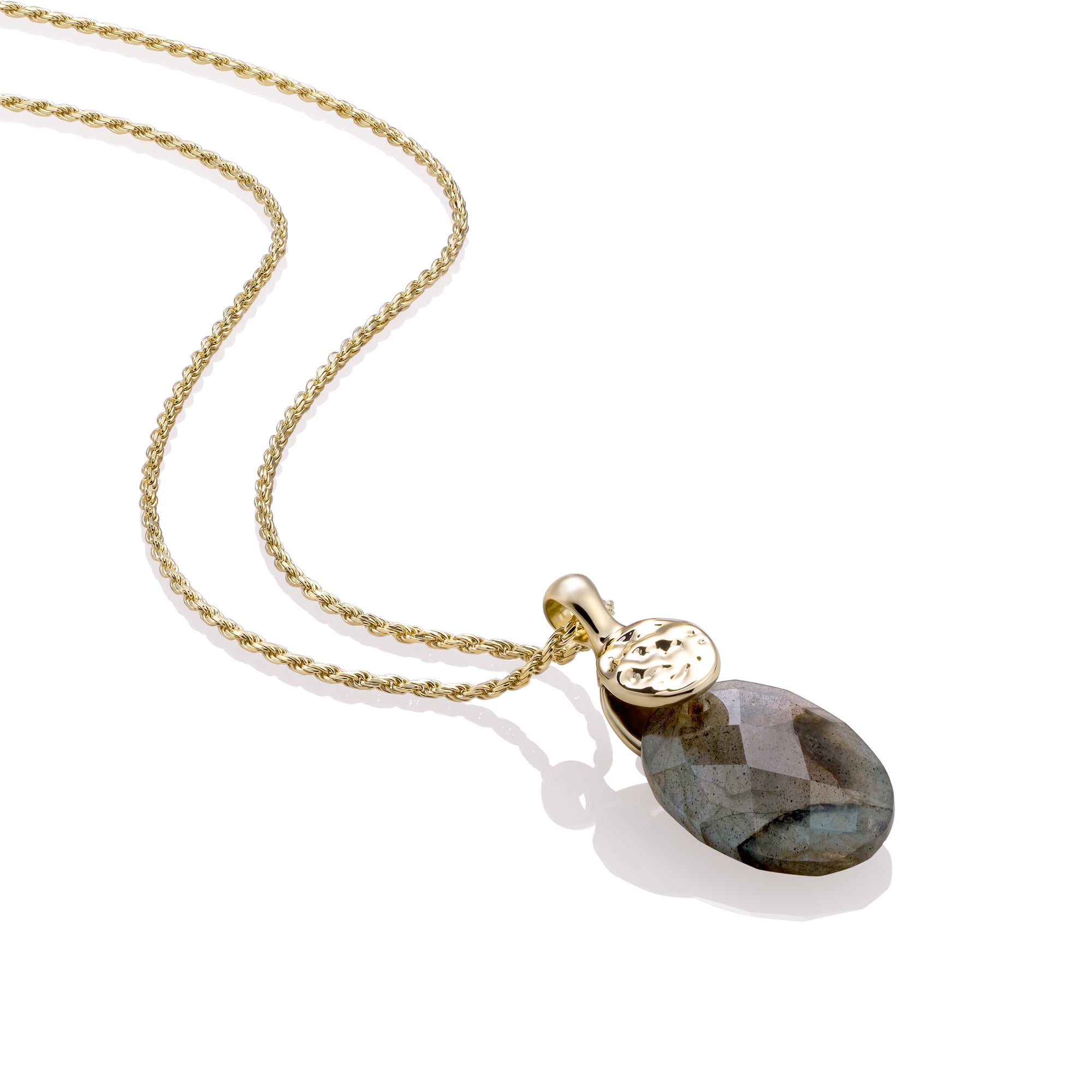 Labradorite Medium Oval Fuse ketting Set | Goudkleurig