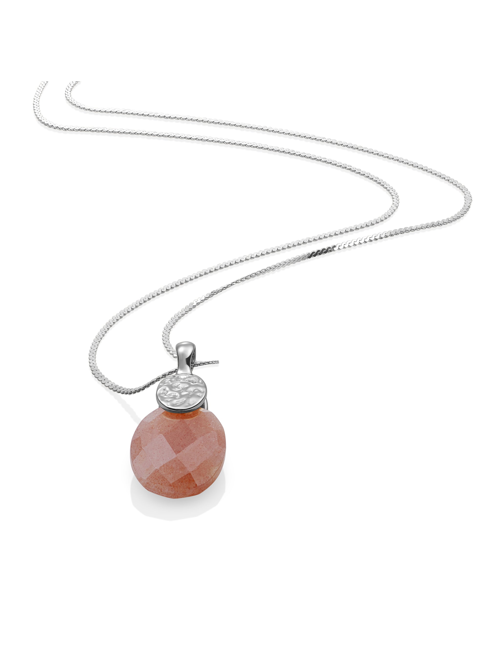 Sunstone Medium Oval Fuse Ketting Set | Zilver