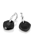 Onyx Cushion Cut Fuse Huggies Oorbellen set | Zilver