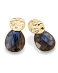 Labradorite Afterglow Fuse Push Back Oorbellen set | Goudkleurig