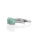 Rich Green Amazonite Twist Ringen Stack | Zilver