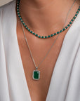 Link Ketting Green Onyx l Zilver