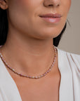 Link Ketting Pink Rhodonite Mix l Goudkleurig