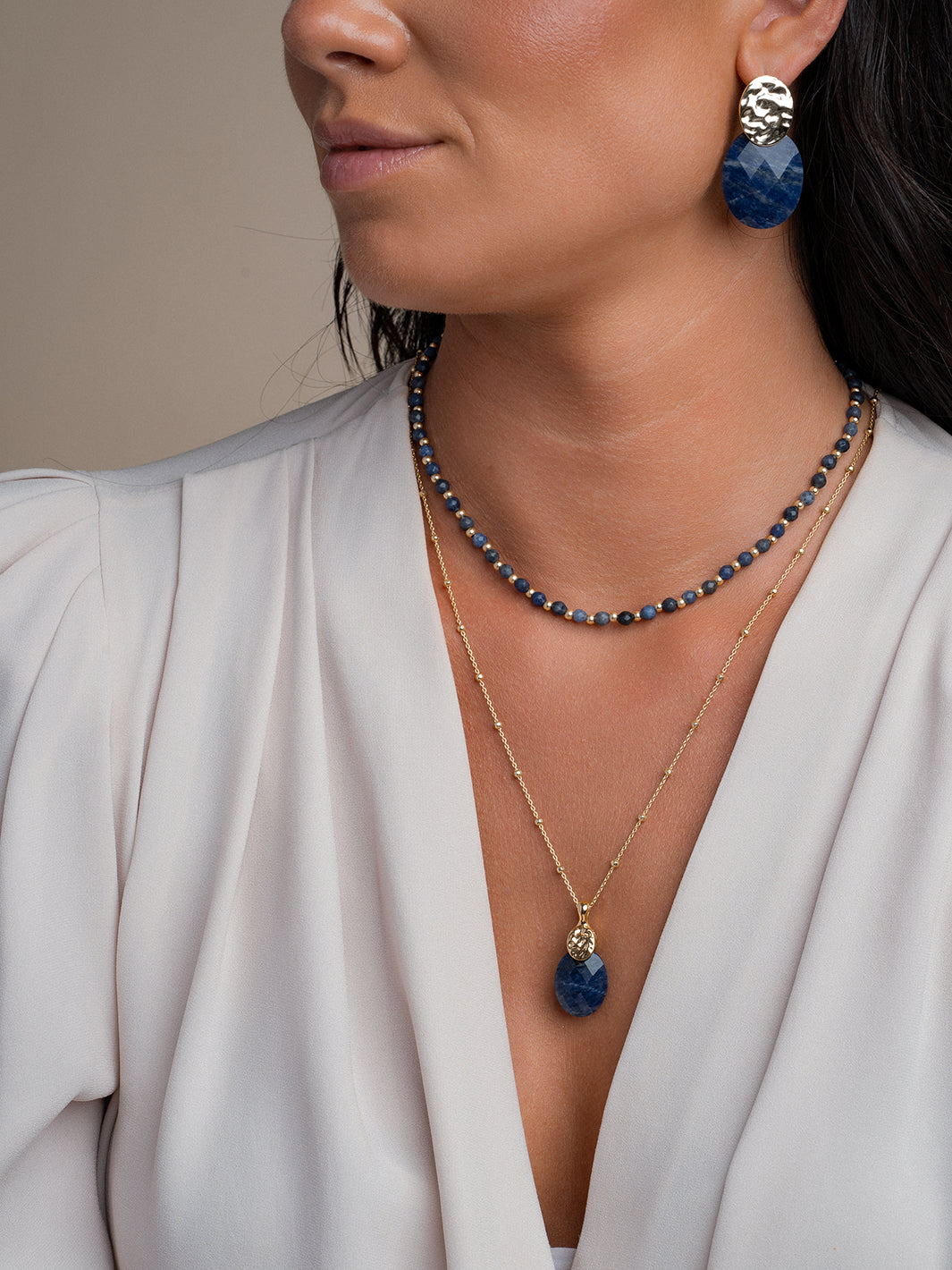 Link Ketting Sodalite Mix l Goudkleurig