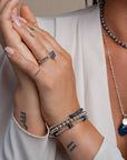 Sodalite Bold Interstellar Armbanden Stack l Zilver