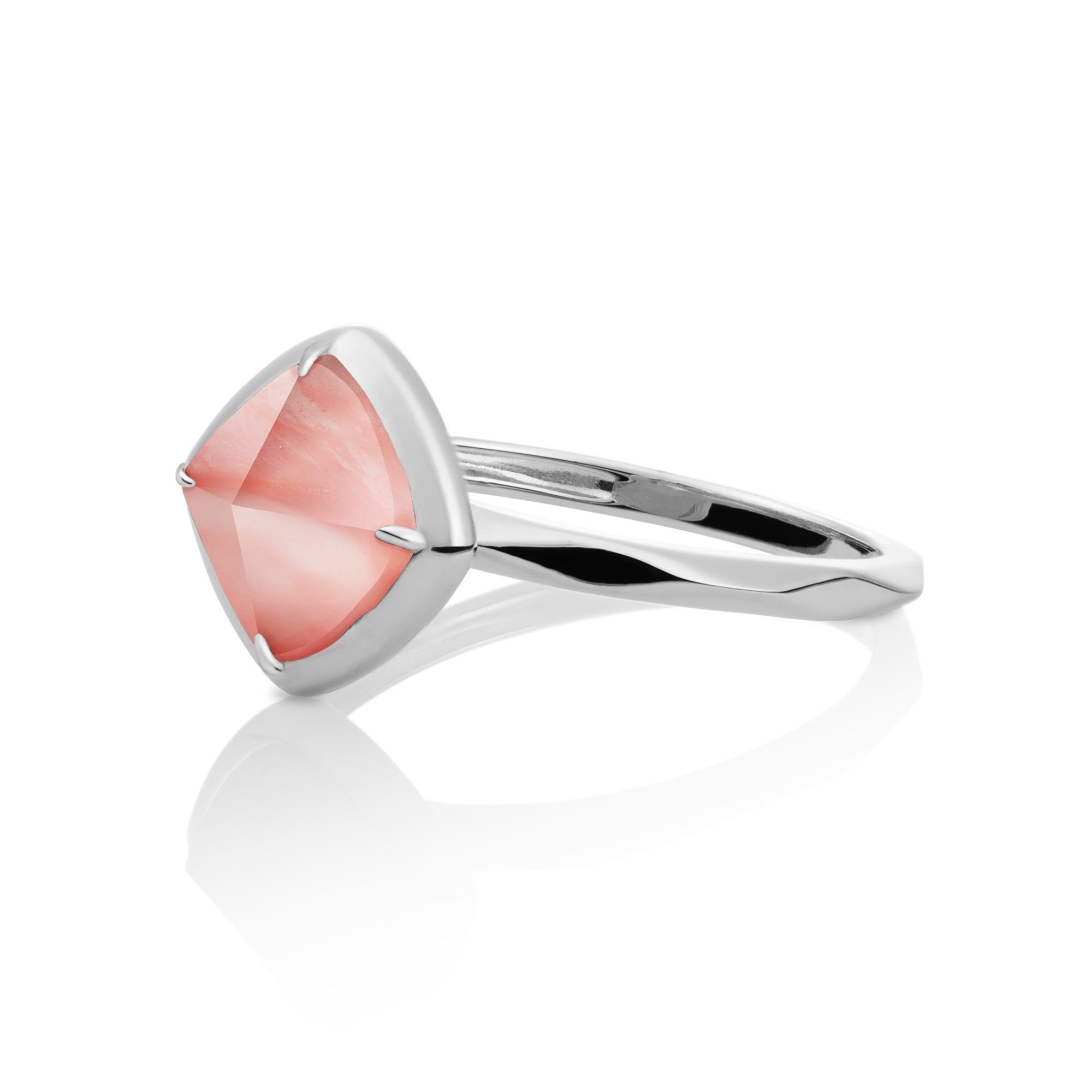 Edge Ring Cherry Quartz | Zilver