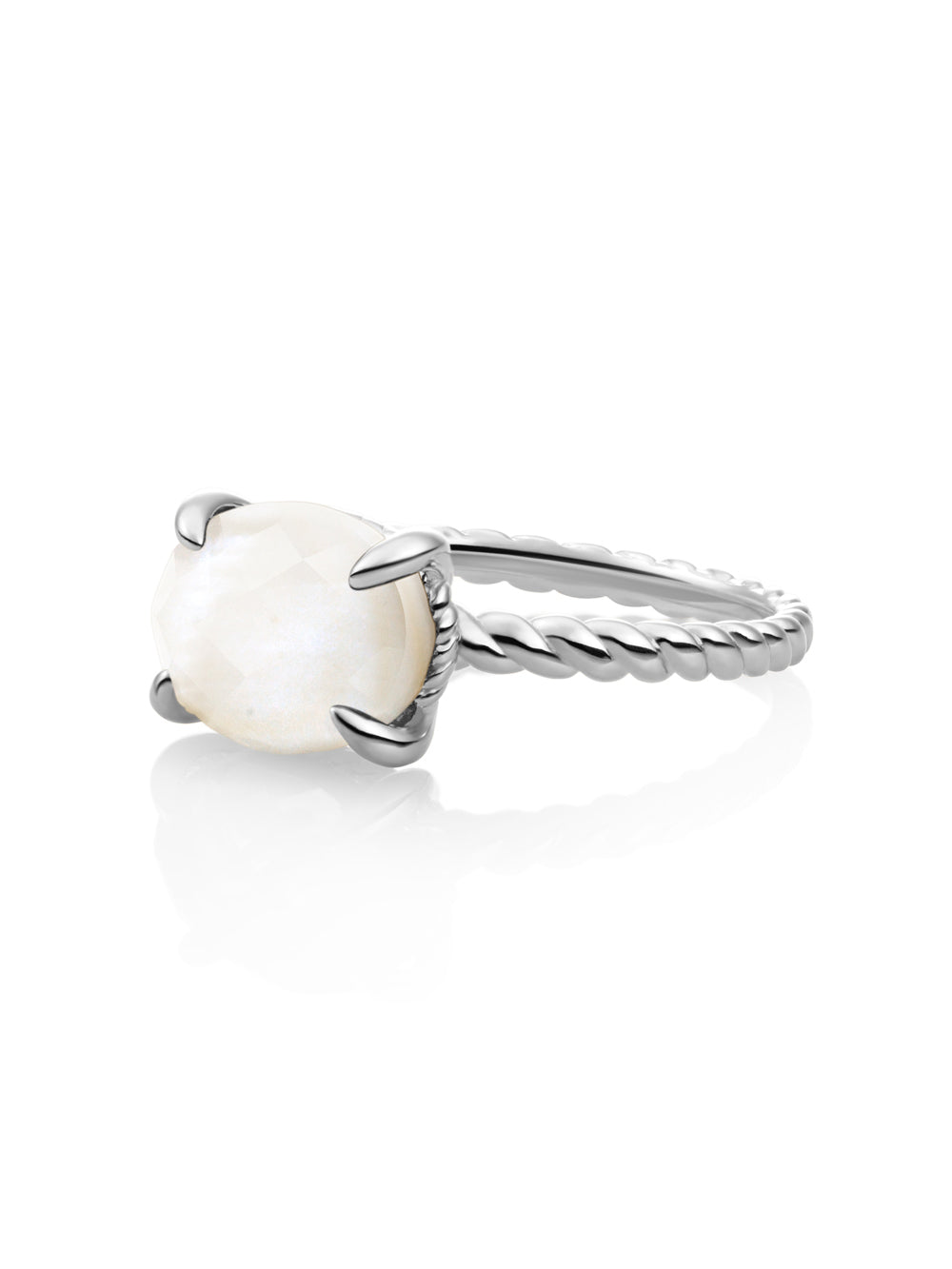 Twist Ring Mother of Pearl - zilver