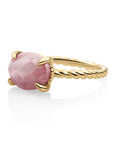 Twist Ring 9 karaat sieraden Pink Rhodonite Edelsteen