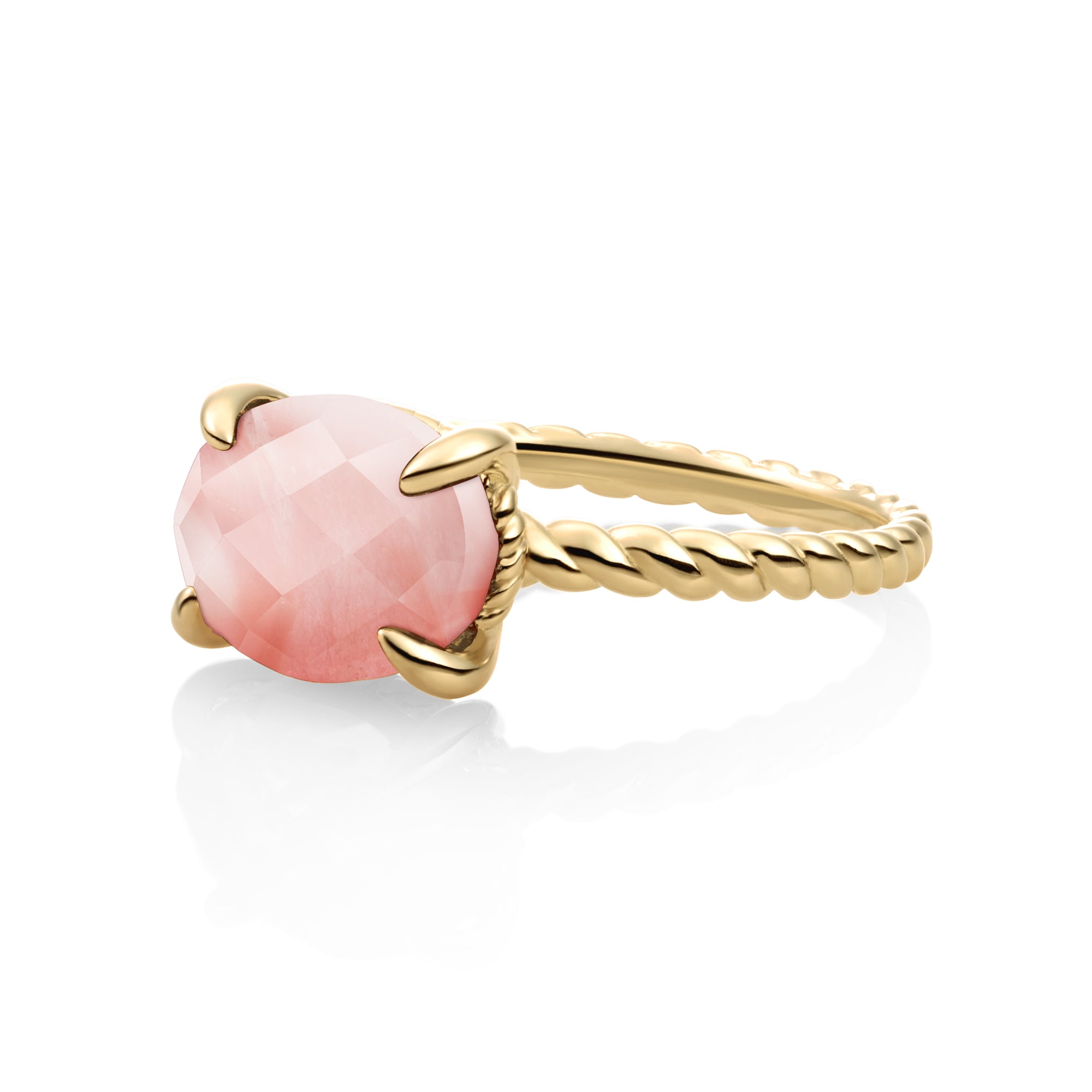 Twist Ring Cherry Quartz | 9 karaat