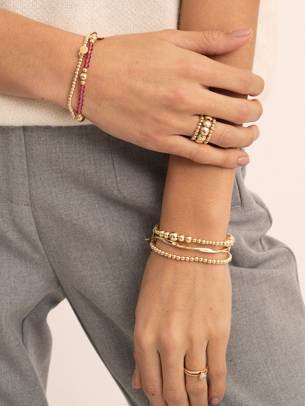 Essentials Double Bubble Ringen Stack 3MM | Goudkleurig