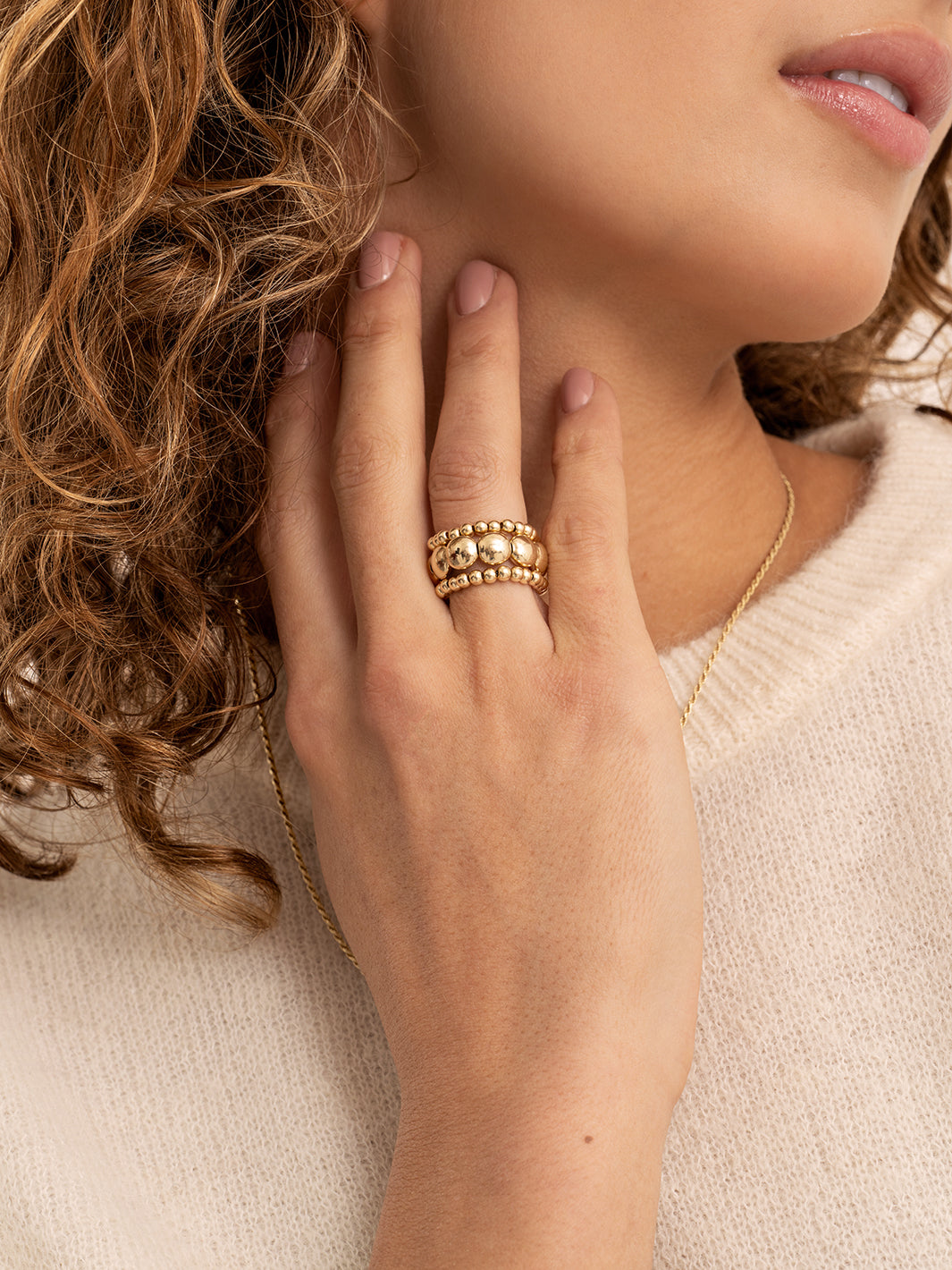 Essentials Double Bubble Ringen Stack 3MM | Goudkleurig