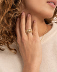 Essentials Double Bubble Ringen Stack 3MM | Goudkleurig