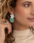 Rich Green Amazonite Large Oval oorbel edelstenen