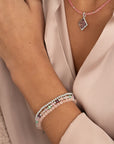 Rose Quartz Multi Gem Interstellar Armbanden Stack | Zilver