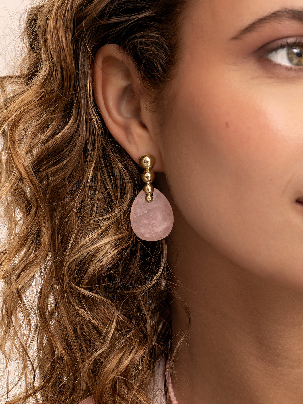 Rose Quartz - Afterglow oorbel edelstenen