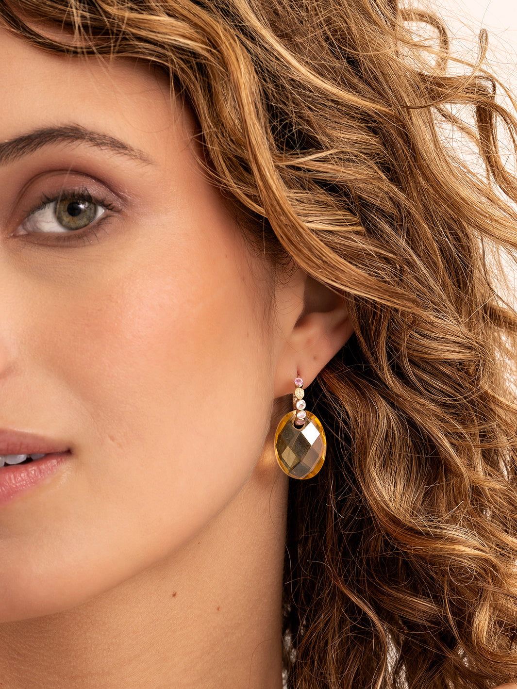 Light Gold Citrine Medium Oval oorbel edelstenen