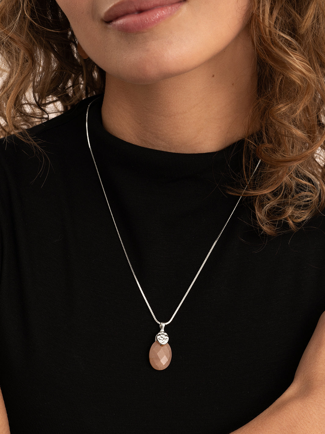 Sunstone Medium Oval Fuse Ketting Set | Zilver