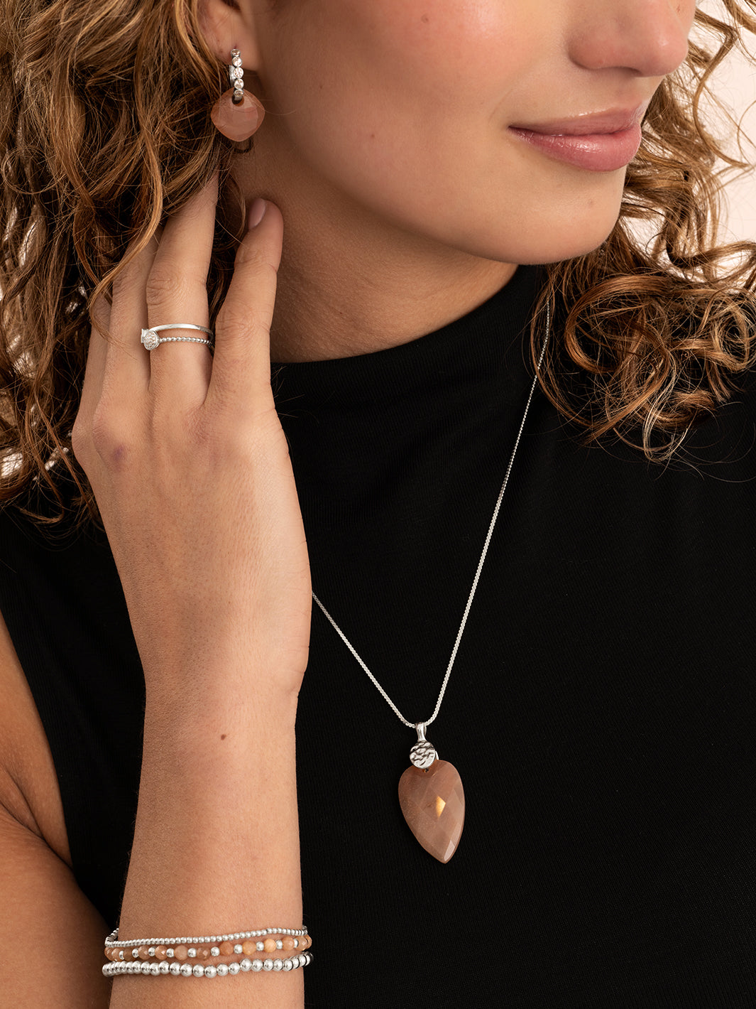 Sunstone Interstellar Saturn Armbanden Stack | Zilver