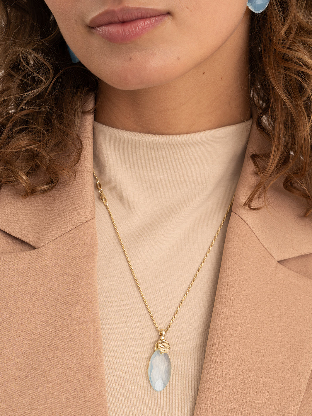 Leaf Opalite ketting edelsteen facet