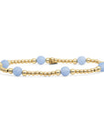 Goudkleurige kralenarmband voor vrouwen met blue lace agate edelstenen