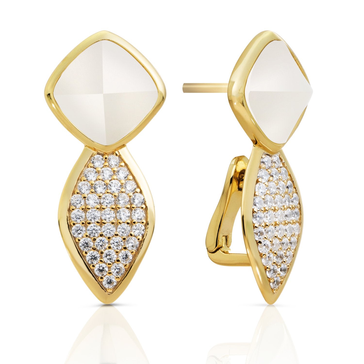 Edge Crystal Pearl Oorstekers