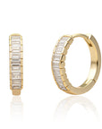 Gouden creolen met baguette zirkonia steentjes Spakling Jewels