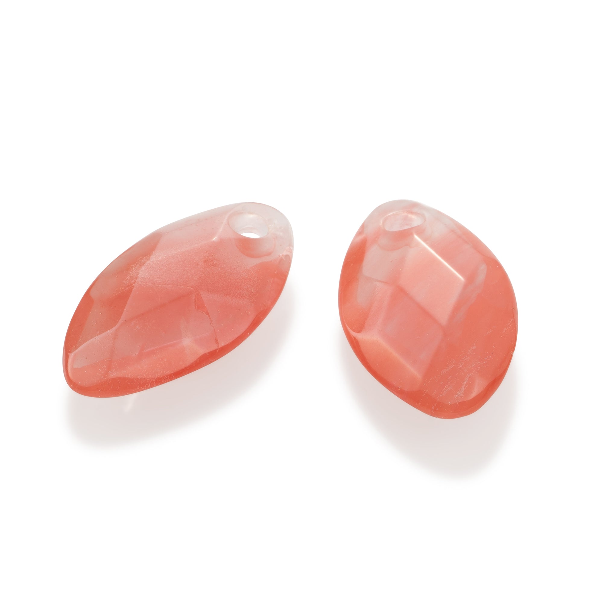 Cherry Quartz - Leaf small oorbel edelstenen