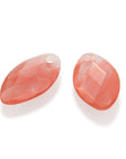 Cherry Quartz - Leaf small oorbel edelstenen