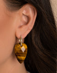 Tiger Eye Blossom oorbel edelstenen