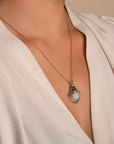 Grey Agate Trillion Cut ketting edelsteen