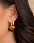 Tiger Eye Trillion Cut oorbel edelstenen
