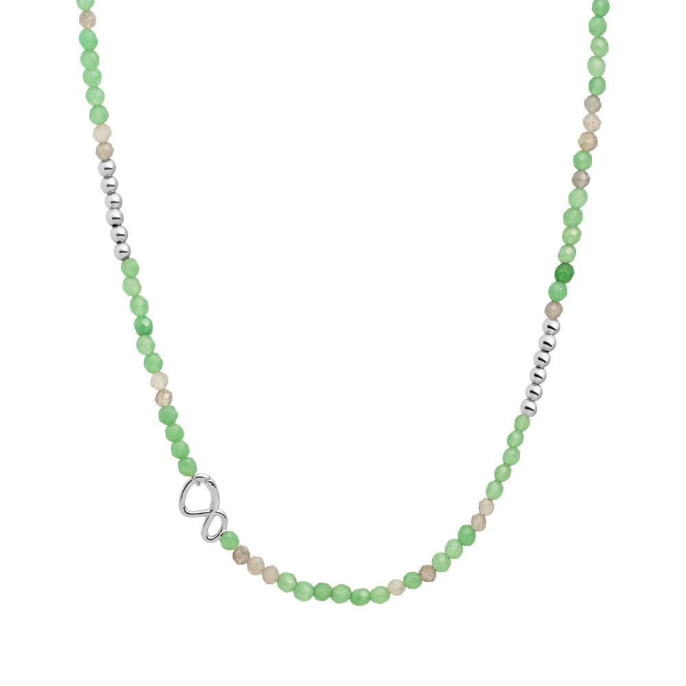 Link Ketting Green Aventurine & Labradorite zilver