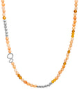 Link Ketting Peach Rhodonite & Citrine Quartz zilver