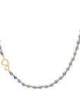 goudkleurige ketting met edelstenen van blue lace agate van Sparkling